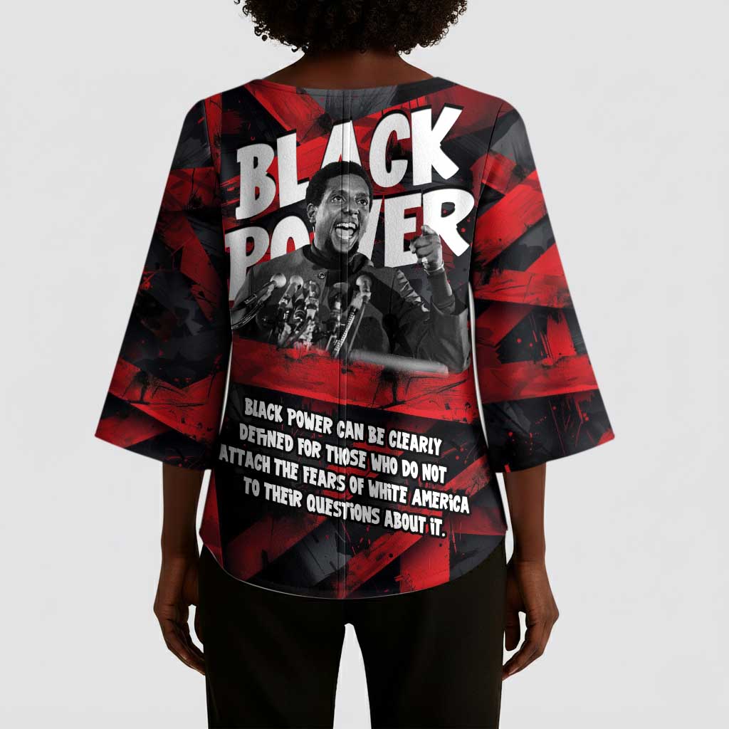 Stokely Carmichael Kimono Sleeve Blouse Graphic Design Black Power Quote Powerful Speech Civil Rights - African Pride