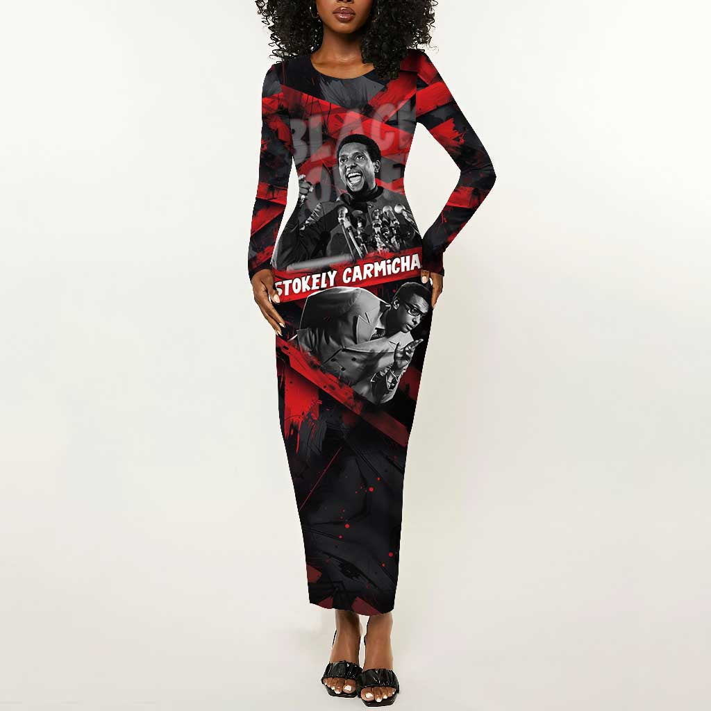 Stokely Carmichael Long Sleeve Bodycon Dress Graphic Design Black Power Quote Powerful Speech Civil Rights - African Pride