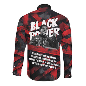 Stokely Carmichael Long Sleeve Button Shirt Graphic Design Black Power Quote Powerful Speech Civil Rights - African Pride