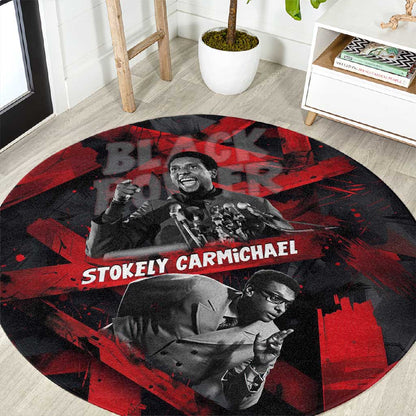 Stokely Carmichael Round Carpet Graphic Design Black Power Quote Powerful Speech Civil Rights - African Pride