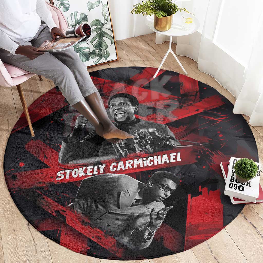 Stokely Carmichael Round Carpet Graphic Design Black Power Quote Powerful Speech Civil Rights - African Pride