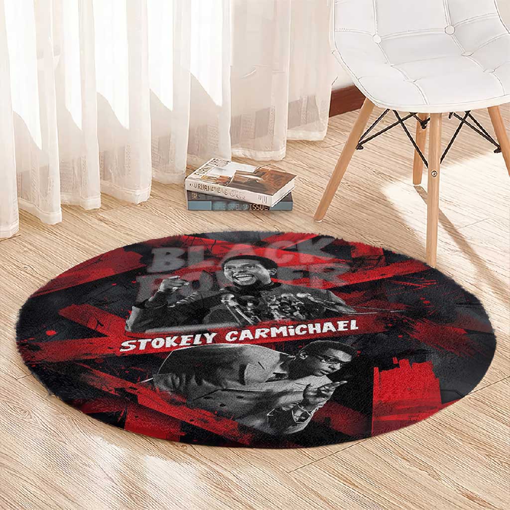 Stokely Carmichael Round Carpet Graphic Design Black Power Quote Powerful Speech Civil Rights - African Pride