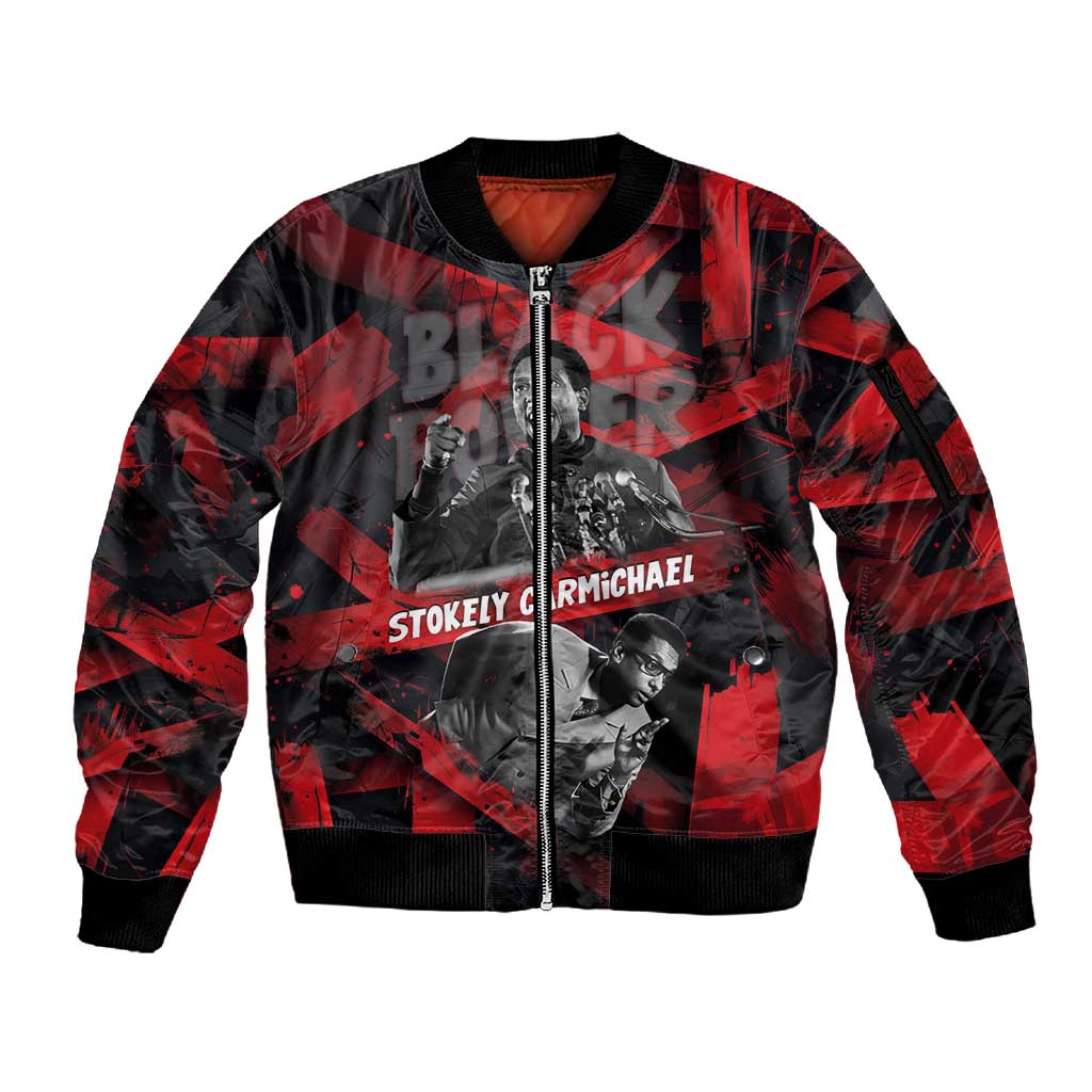 Stokely Carmichael Sleeve Zip Bomber Jacket Graphic Design Black Power Quote Powerful Speech Civil Rights - African Pride