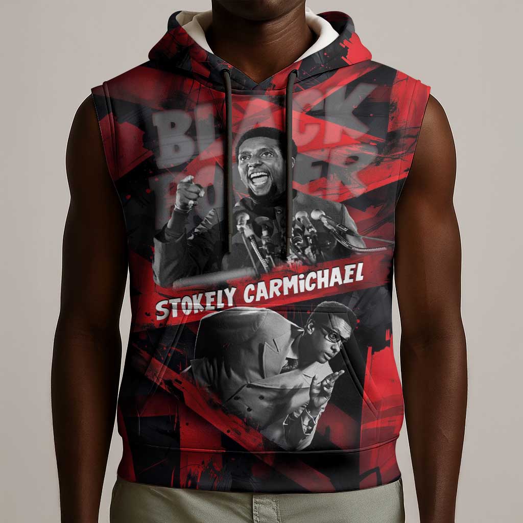 Stokely Carmichael Sleeveless Hoodie Graphic Design Black Power Quote Powerful Speech Civil Rights - African Pride