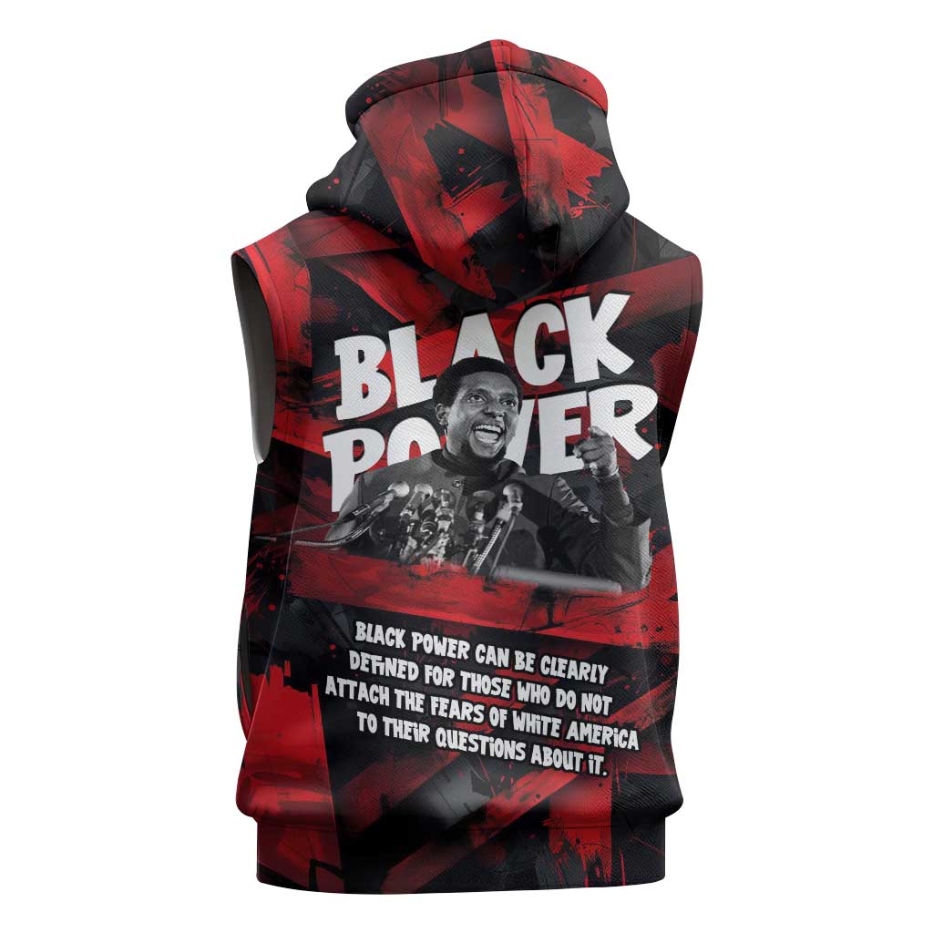 Stokely Carmichael Sleeveless Zip Hoodie Graphic Design Black Power Quote Powerful Speech Civil Rights - African Pride