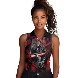 Stokely Carmichael Women Sleeveless Polo Shirt Graphic Design Black Power Quote Powerful Speech Civil Rights - African Pride