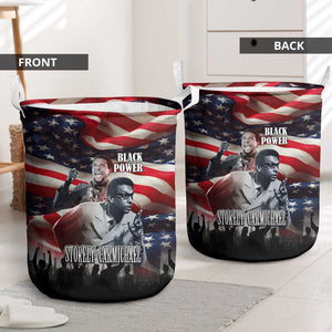 Stokely Carmichael Laundry Basket American Flag Background Black Power Quote Civil Rights Leader Powerful Speech - African Pride