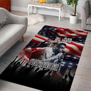 Stokely Carmichael Area Rug American Flag Background Black Power Quote Civil Rights Leader Powerful Speech - African Pride