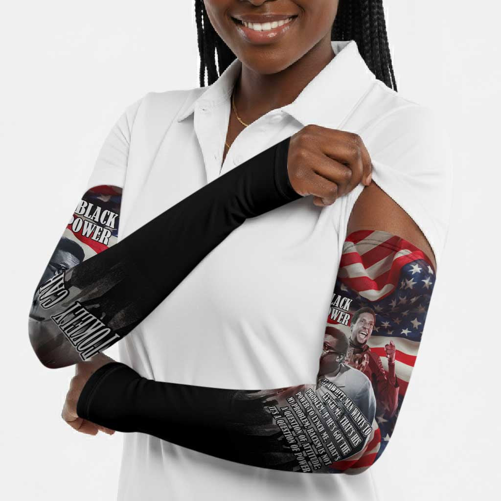 Stokely Carmichael Arm Sleeves American Flag Background Black Power Quote Civil Rights Leader Powerful Speech - African Pride