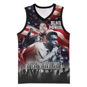 Stokely Carmichael Basketball Jersey American Flag Background Black Power Quote Civil Rights Leader Powerful Speech - African Pride