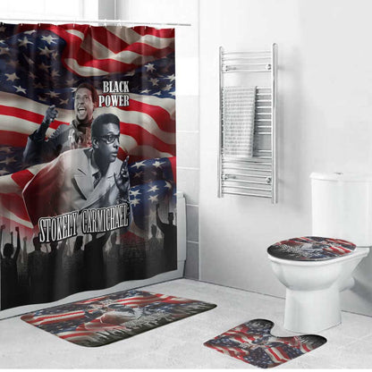 Stokely Carmichael Bathroom Set American Flag Background Black Power Quote Civil Rights Leader Powerful Speech - African Pride