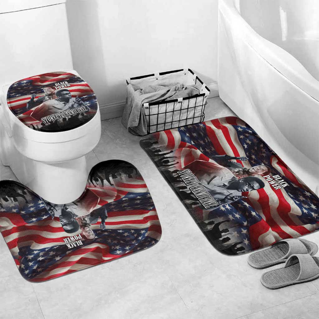 Stokely Carmichael Bathroom Set American Flag Background Black Power Quote Civil Rights Leader Powerful Speech - African Pride