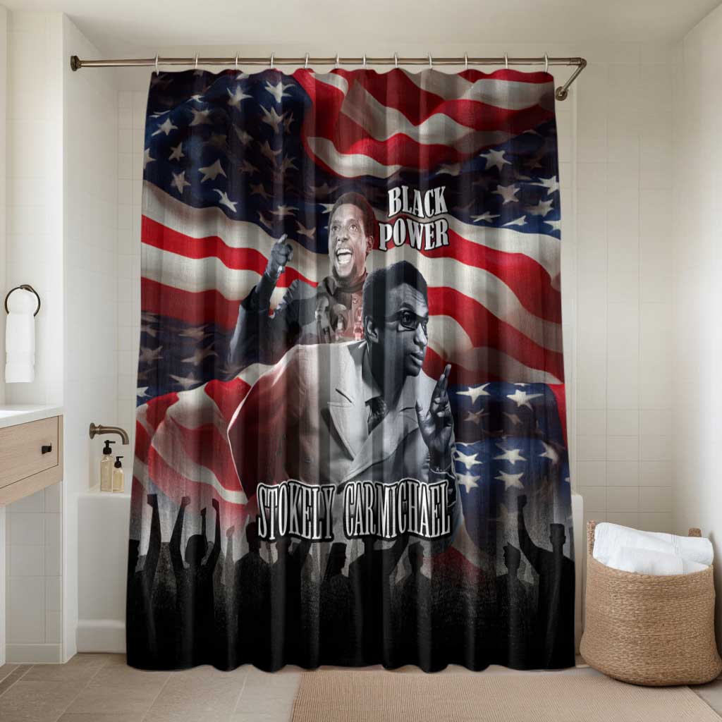 Stokely Carmichael Bathroom Set American Flag Background Black Power Quote Civil Rights Leader Powerful Speech - African Pride