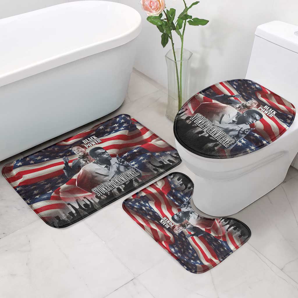Stokely Carmichael Bathroom Set American Flag Background Black Power Quote Civil Rights Leader Powerful Speech - African Pride