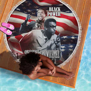 Stokely Carmichael Beach Blanket American Flag Background Black Power Quote Civil Rights Leader Powerful Speech - African Pride