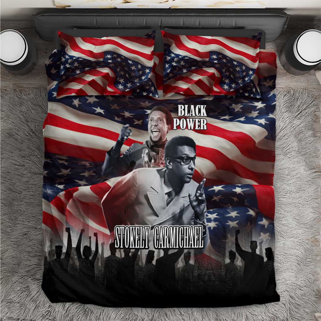 Stokely Carmichael Bedding Set American Flag Background Black Power Quote Civil Rights Leader Powerful Speech - African Pride