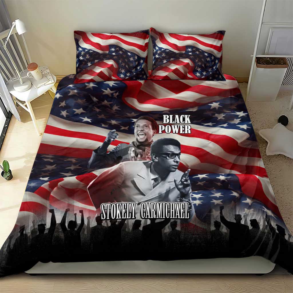 Stokely Carmichael Bedding Set American Flag Background Black Power Quote Civil Rights Leader Powerful Speech - African Pride