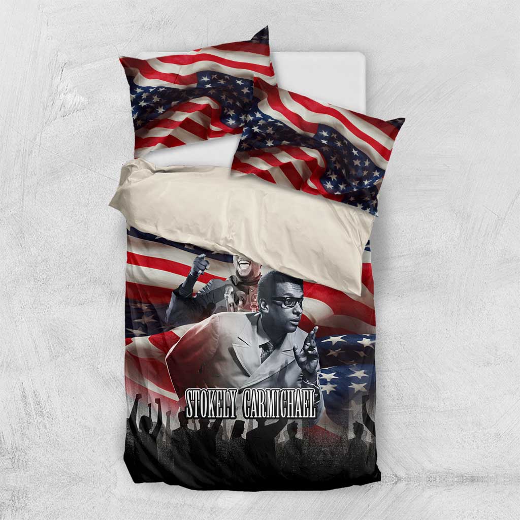 Stokely Carmichael Bedding Set American Flag Background Black Power Quote Civil Rights Leader Powerful Speech - African Pride