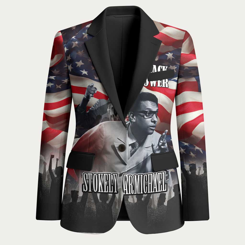 Stokely Carmichael Blazer American Flag Background Black Power Quote Civil Rights Leader Powerful Speech - African Pride