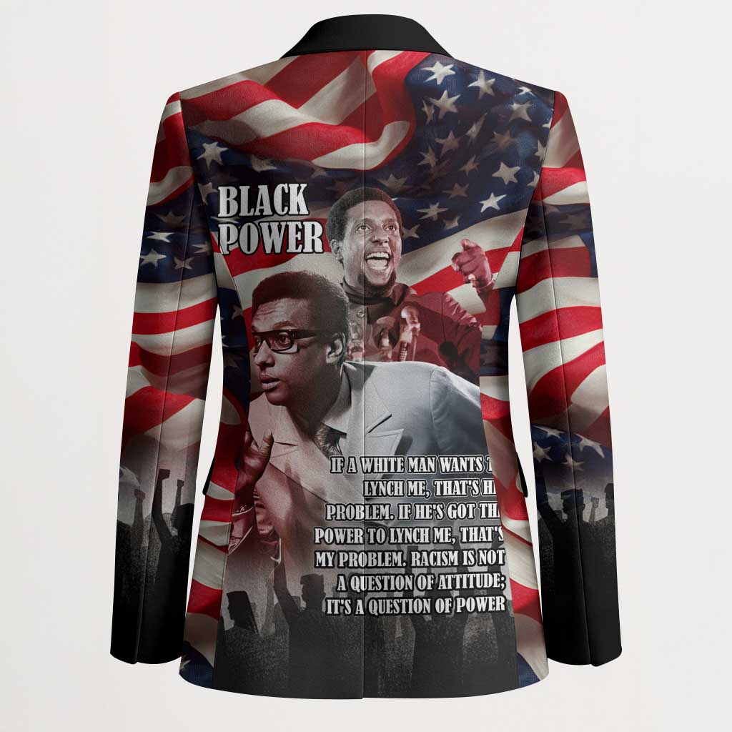 Stokely Carmichael Blazer American Flag Background Black Power Quote Civil Rights Leader Powerful Speech - African Pride