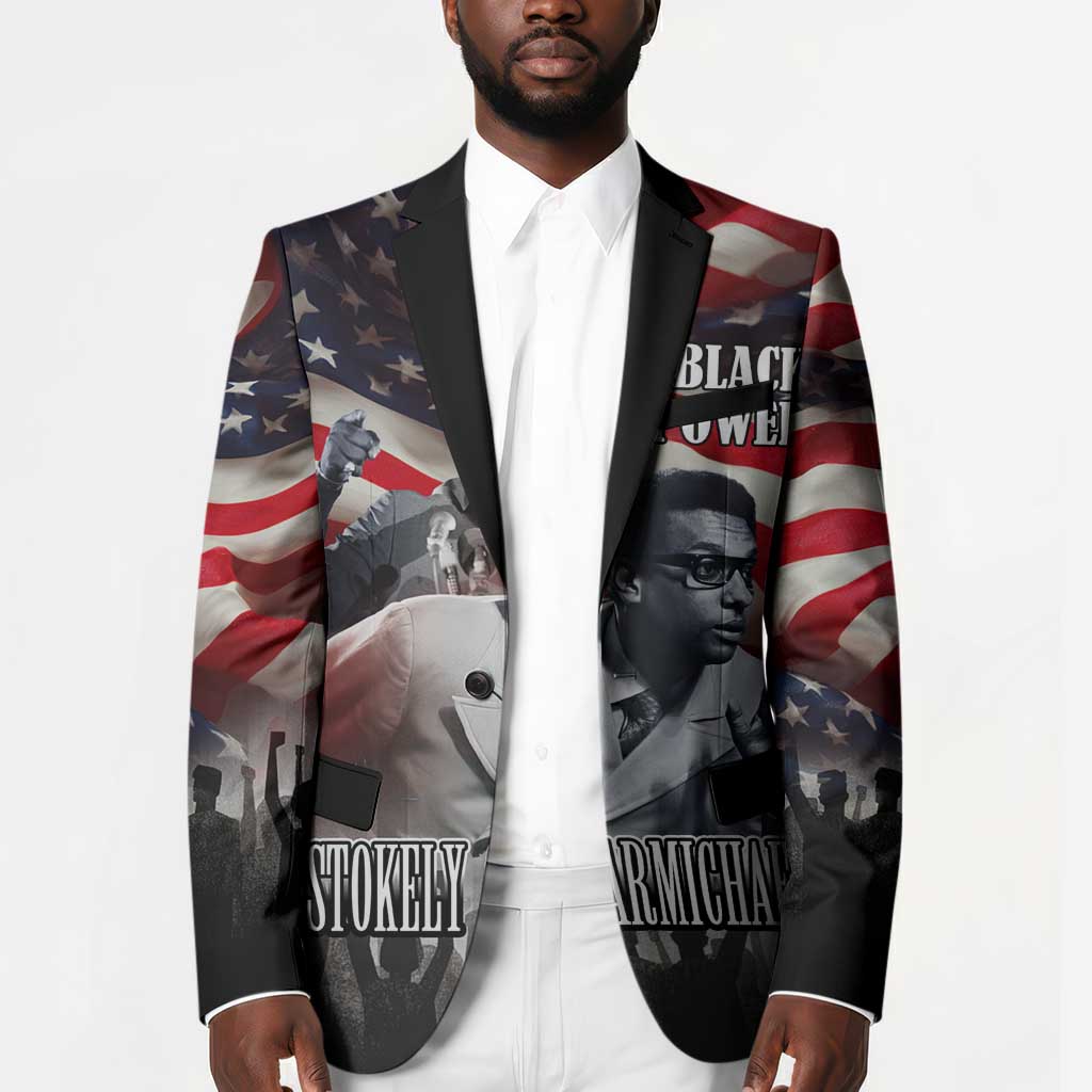 Stokely Carmichael Blazer American Flag Background Black Power Quote Civil Rights Leader Powerful Speech - African Pride