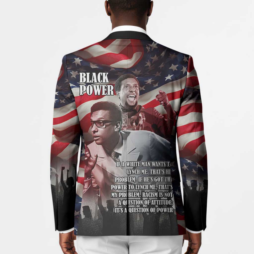 Stokely Carmichael Blazer American Flag Background Black Power Quote Civil Rights Leader Powerful Speech - African Pride