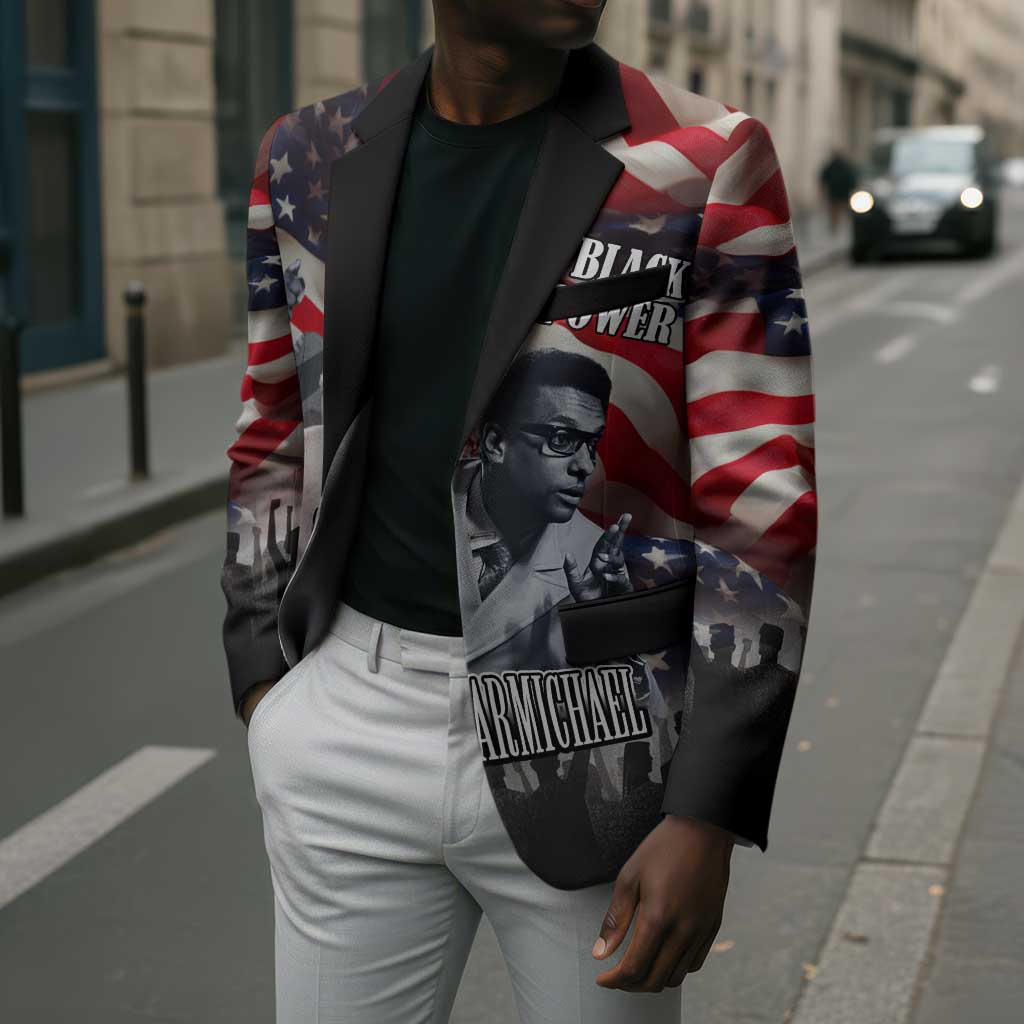 Stokely Carmichael Blazer American Flag Background Black Power Quote Civil Rights Leader Powerful Speech - African Pride