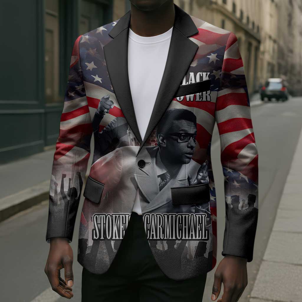 Stokely Carmichael Blazer American Flag Background Black Power Quote Civil Rights Leader Powerful Speech - African Pride