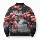 Stokely Carmichael Bomber Puffer Jacket American Flag Background Black Power Quote Civil Rights Leader Powerful Speech - African Pride