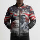 Stokely Carmichael Bomber Puffer Jacket American Flag Background Black Power Quote Civil Rights Leader Powerful Speech - African Pride