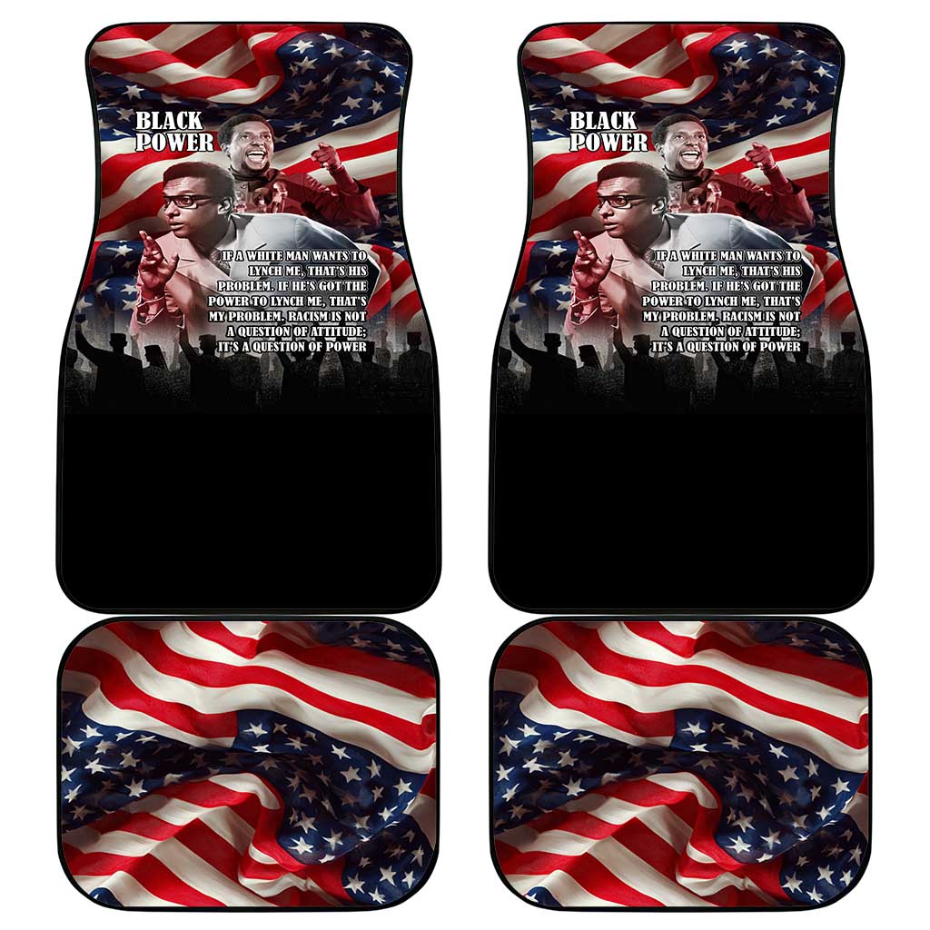 Stokely Carmichael Car Mats American Flag Background Black Power Quote Civil Rights Leader Powerful Speech - African Pride