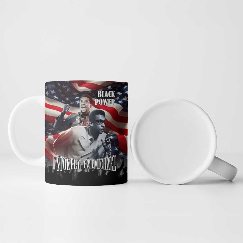 Stokely Carmichael Ceramic Mug American Flag Background Black Power Quote Civil Rights Leader Powerful Speech - African Pride