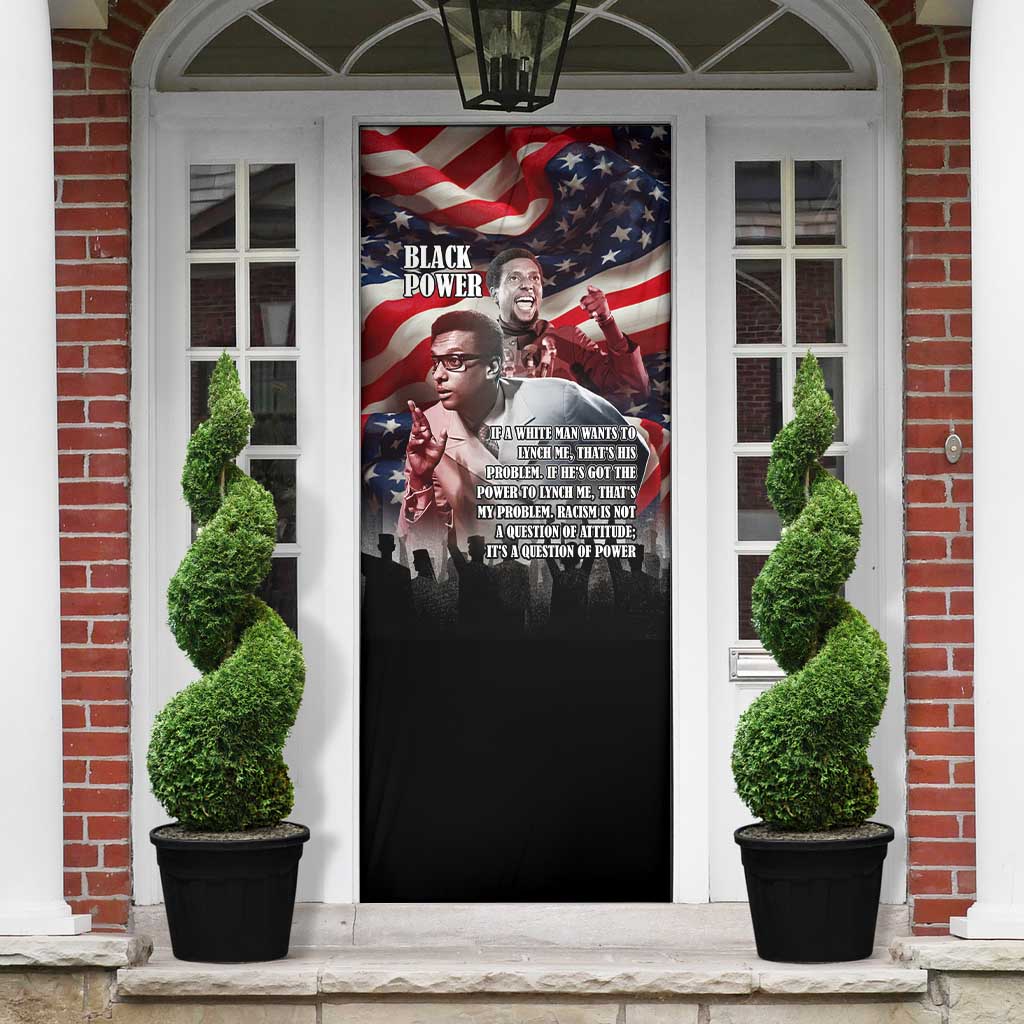 Stokely Carmichael Door Cover American Flag Background Black Power Quote Civil Rights Leader Powerful Speech - African Pride