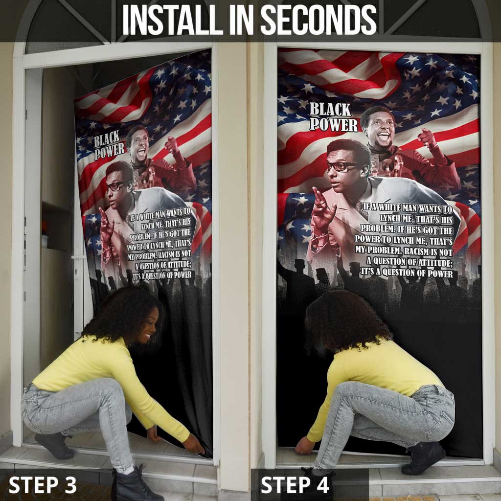 Stokely Carmichael Door Cover American Flag Background Black Power Quote Civil Rights Leader Powerful Speech - African Pride