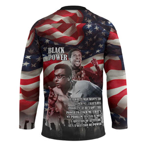 Stokely Carmichael Hockey Jersey American Flag Background Black Power Quote Civil Rights Leader Powerful Speech - African Pride