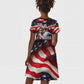Stokely Carmichael Kid Short Sleeve Dress American Flag Background Black Power Quote Civil Rights Leader Powerful Speech - African Pride