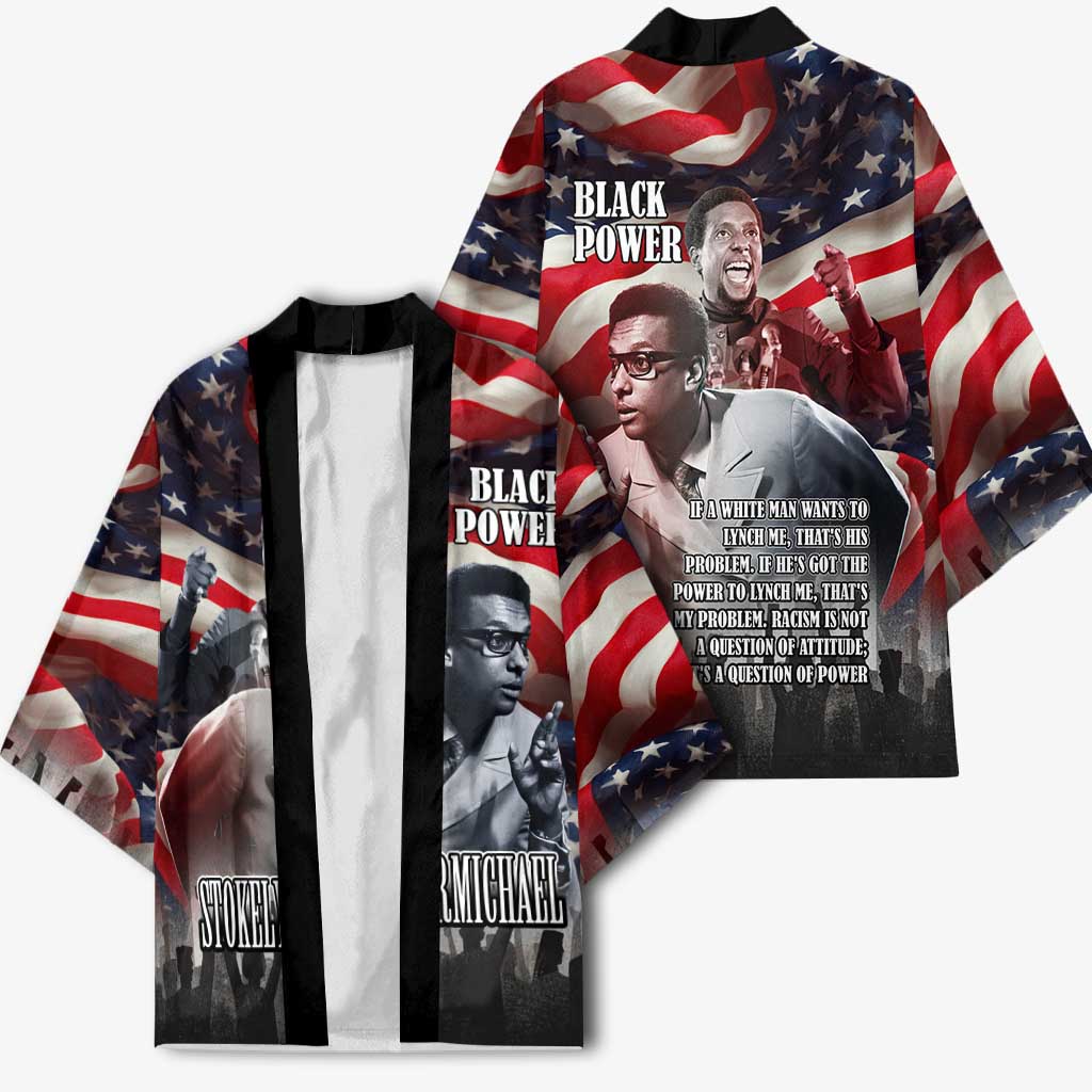 Stokely Carmichael Kimono American Flag Background Black Power Quote Civil Rights Leader Powerful Speech - African Pride