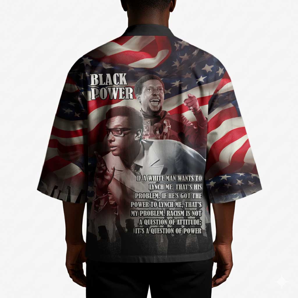 Stokely Carmichael Kimono American Flag Background Black Power Quote Civil Rights Leader Powerful Speech - African Pride