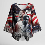 Stokely Carmichael Kimono Sleeve Blouse American Flag Background Black Power Quote Civil Rights Leader Powerful Speech - African Pride