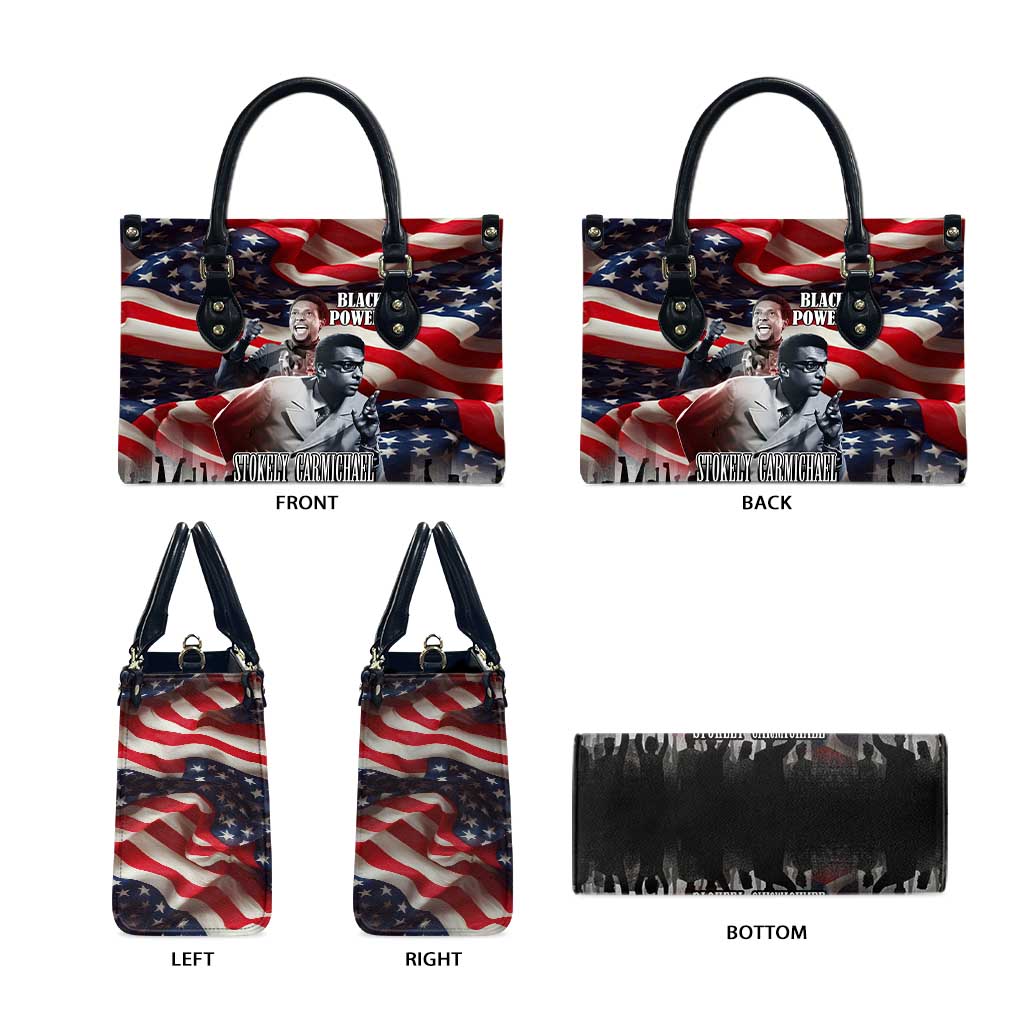 Stokely Carmichael Leather Bag American Flag Background Black Power Quote Civil Rights Leader Powerful Speech - African Pride