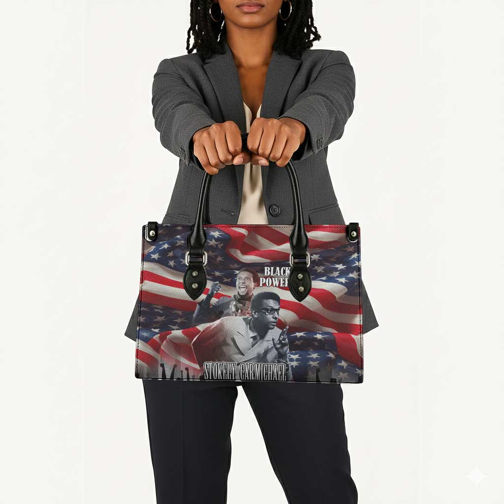 Stokely Carmichael Leather Bag American Flag Background Black Power Quote Civil Rights Leader Powerful Speech - African Pride