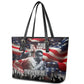 Stokely Carmichael Leather Tote Bag American Flag Background Black Power Quote Civil Rights Leader Powerful Speech - African Pride