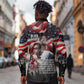 Stokely Carmichael Long Sleeve Button Shirt American Flag Background Black Power Quote Civil Rights Leader Powerful Speech - African Pride