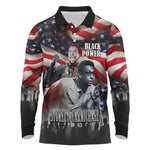 Stokely Carmichael Long Sleeve Polo Shirt American Flag Background Black Power Quote Civil Rights Leader Powerful Speech - African Pride