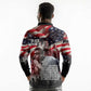 Stokely Carmichael Long Sleeve Polo Shirt American Flag Background Black Power Quote Civil Rights Leader Powerful Speech - African Pride