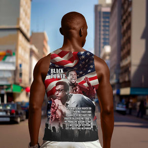 Stokely Carmichael Men Tank Top American Flag Background Black Power Quote Civil Rights Leader Powerful Speech - African Pride
