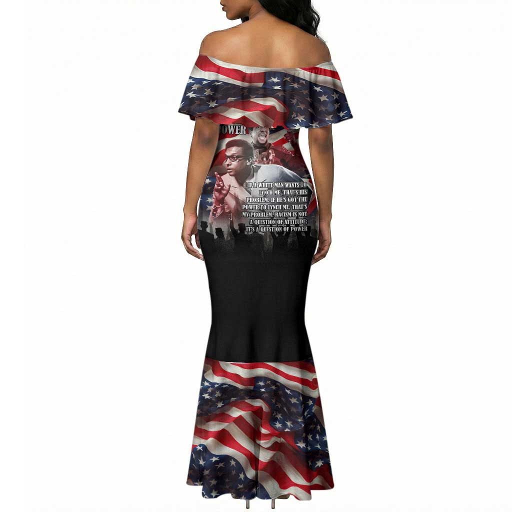 Stokely Carmichael Mermaid Dress American Flag Background Black Power Quote Civil Rights Leader Powerful Speech - African Pride
