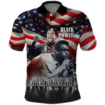 Stokely Carmichael Polo Shirt American Flag Background Black Power Quote Civil Rights Leader Powerful Speech - African Pride