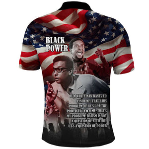 Stokely Carmichael Polo Shirt American Flag Background Black Power Quote Civil Rights Leader Powerful Speech - African Pride