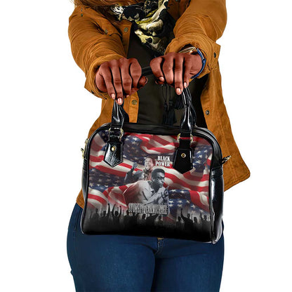 Stokely Carmichael Shoulder Handbag American Flag Background Black Power Quote Civil Rights Leader Powerful Speech - African Pride